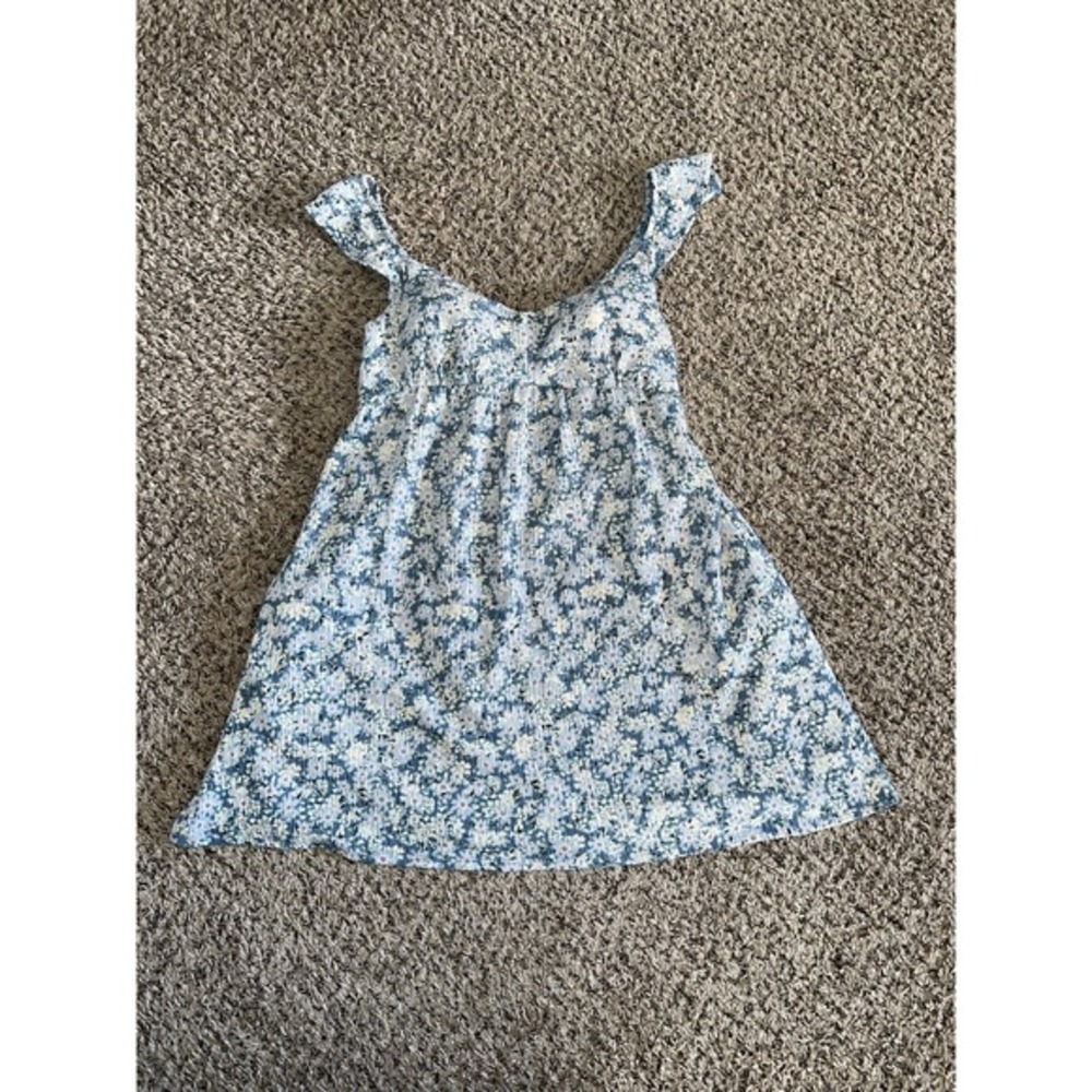 Eyeshadow juniors blue floral tie back‎ babydoll dress size large